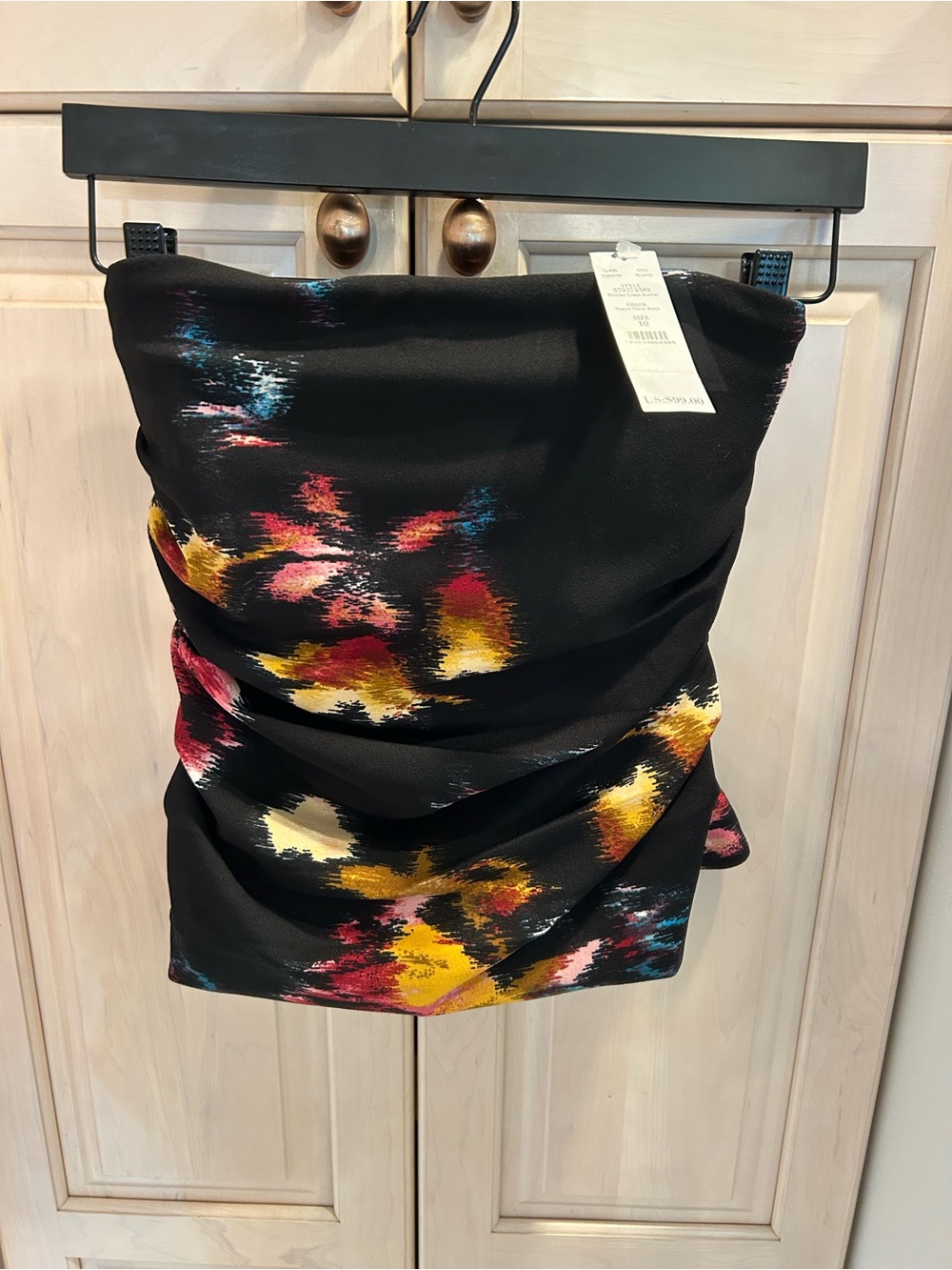 White House Black Market Printed Crepe Bustier  Size 10 NWT
